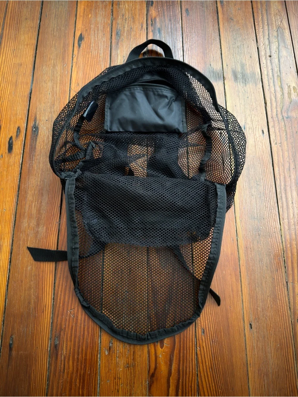 Vintage 00s Coronado black mesh see thru backpack 5x11x17”